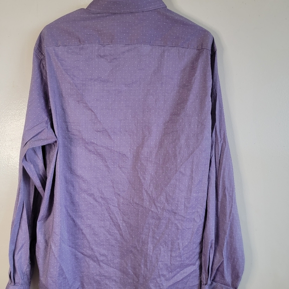 Michael Kors Men's Button Down Mauve Polka Dot Shirt - Picture 6 of 6
